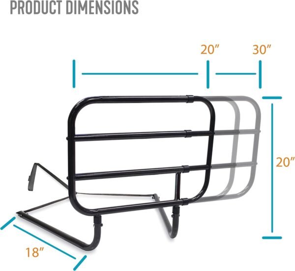 Able Life Bedside Extend-A-Rail, - Image 6