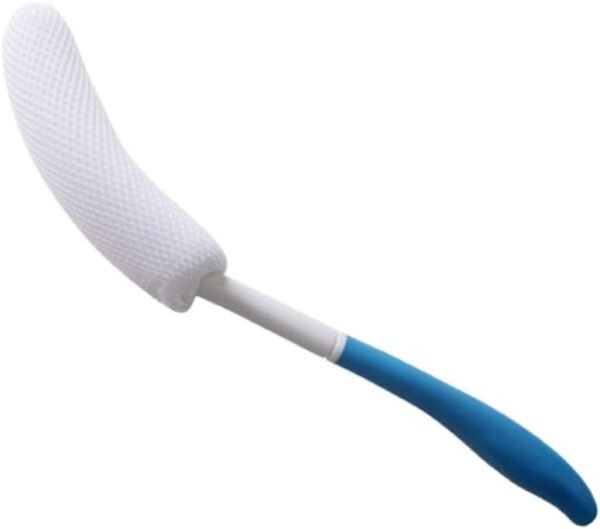 Long-handled brushes and sponges for personal care