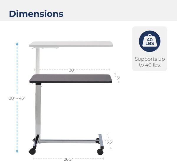 Drive Medical 13003 Non Tilt Top Overbed - Image 2
