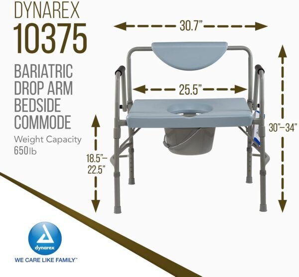 Dynarex Bariatric Drop Arm Bedside - Image 2