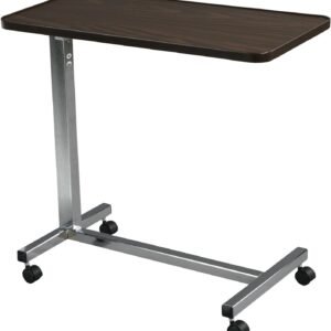 Swivel-tilt overbed tables for versatile positioning