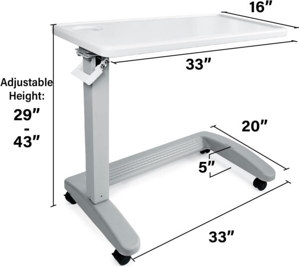 Vaunn Medical Adjustable Overbed Bedside - Image 3