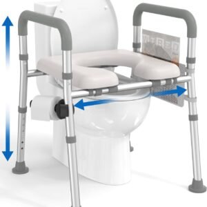 Raised toilet seats with handles for elderly