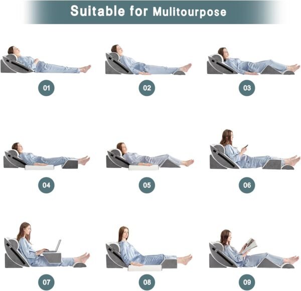6pcs Orthopedic Bed Wedge Pillow Set for - Image 4