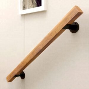 Wooden staircase handrails for home safety