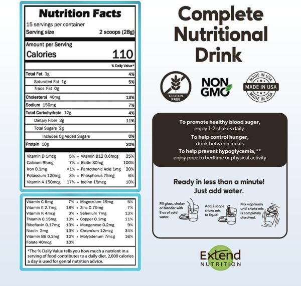 Extend Shake Powder – Diabetic High - Image 3
