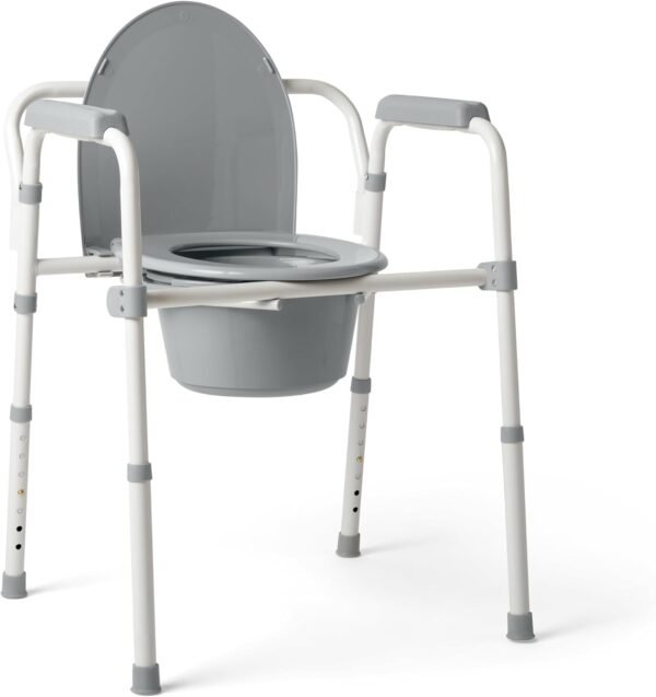 Adjustable height 3-in-1 commode chairs