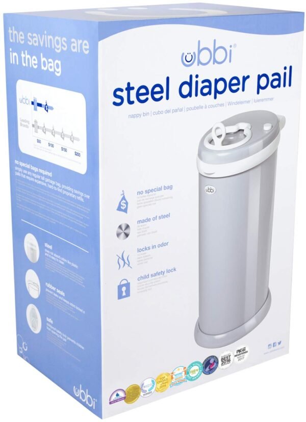 Ubbi Steel Diaper Pail, Odor Locking, No - Image 2