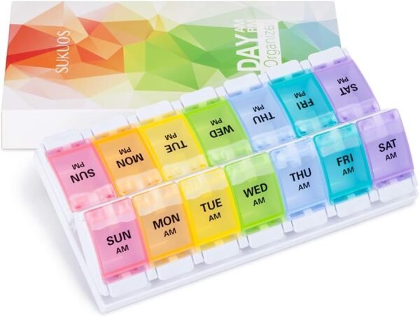 Sukuos AM PM Weekly 7 Day Pill Organizer - Image 8