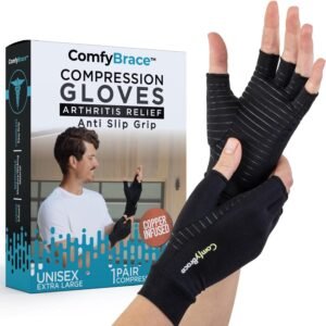 Therapeutic compression gloves for arthritis