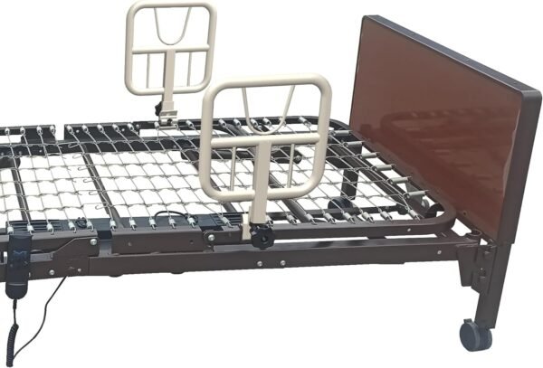 Adjustable bed rails for hospital beds