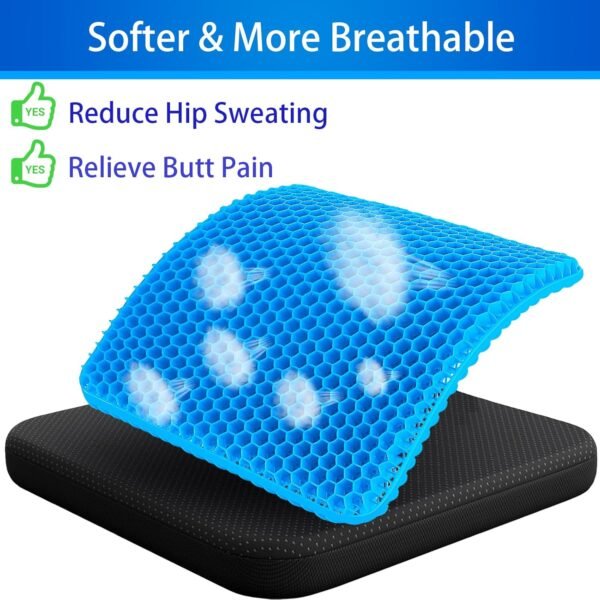 Large Gel Seat Cushion for Long Sitting - Image 3