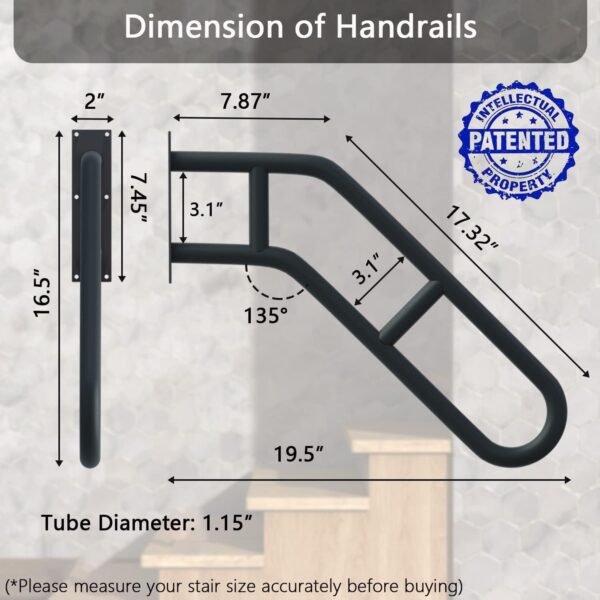 Upgraded Stair Handrails for 1-3 Steps, - Image 2