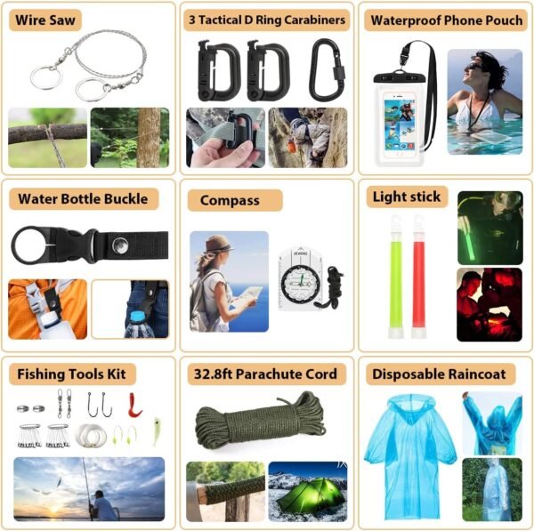 Survival Kit, 250Pcs Survival Gear First - Image 6