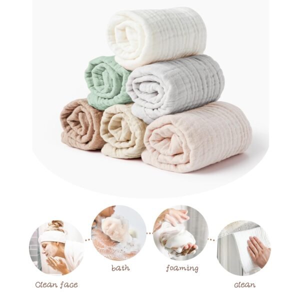 Konssy 6 Pack Face Cloths, Soft Wash - Image 3