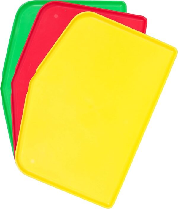 Cutting boards with raised edges to contain food