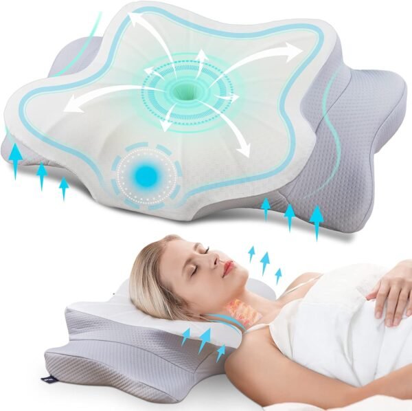 Contour anti-snore pillows for proper alignment