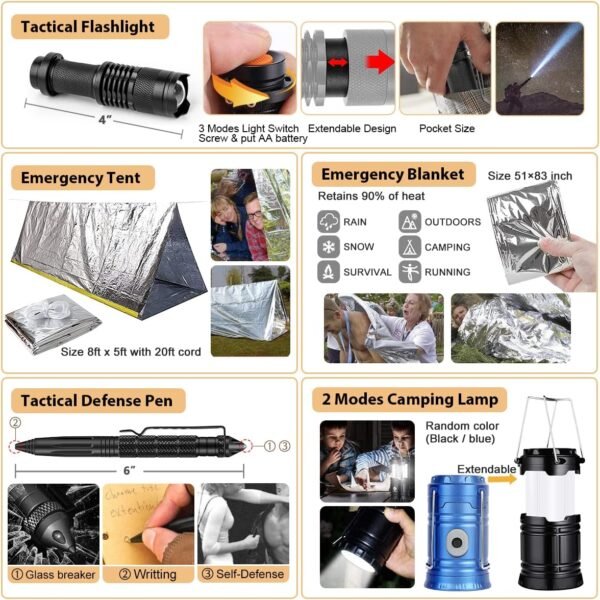 Survival Kit, 250Pcs Survival Gear First - Image 4
