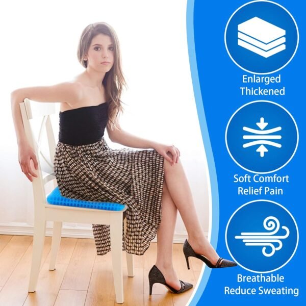 Large Gel Seat Cushion for Long Sitting - Image 2