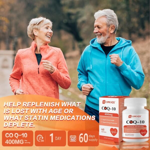 CoQ10 400mg Softgels, Coenzyme Q10 High - Image 6