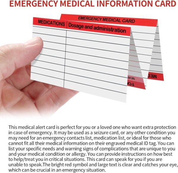 4 Pack Medical Alert Keychain Emergency - Image 5