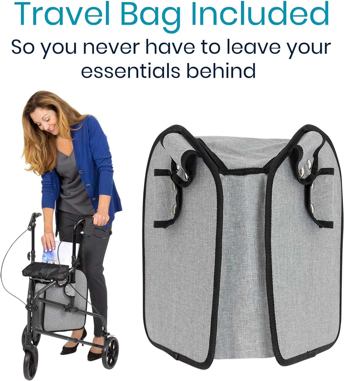 Vive Mobility 3 Wheel Walker - Three - Image 7