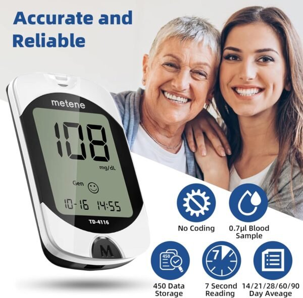 Metene TD-4116 Blood Glucose Monitor Kit - Image 3