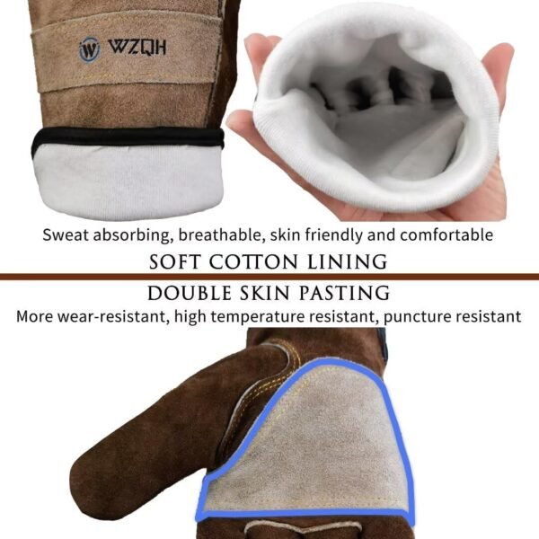 Leather Work Gloves for Men or Women. - Image 3