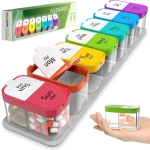 Large capacity pill organizers for multiple medications