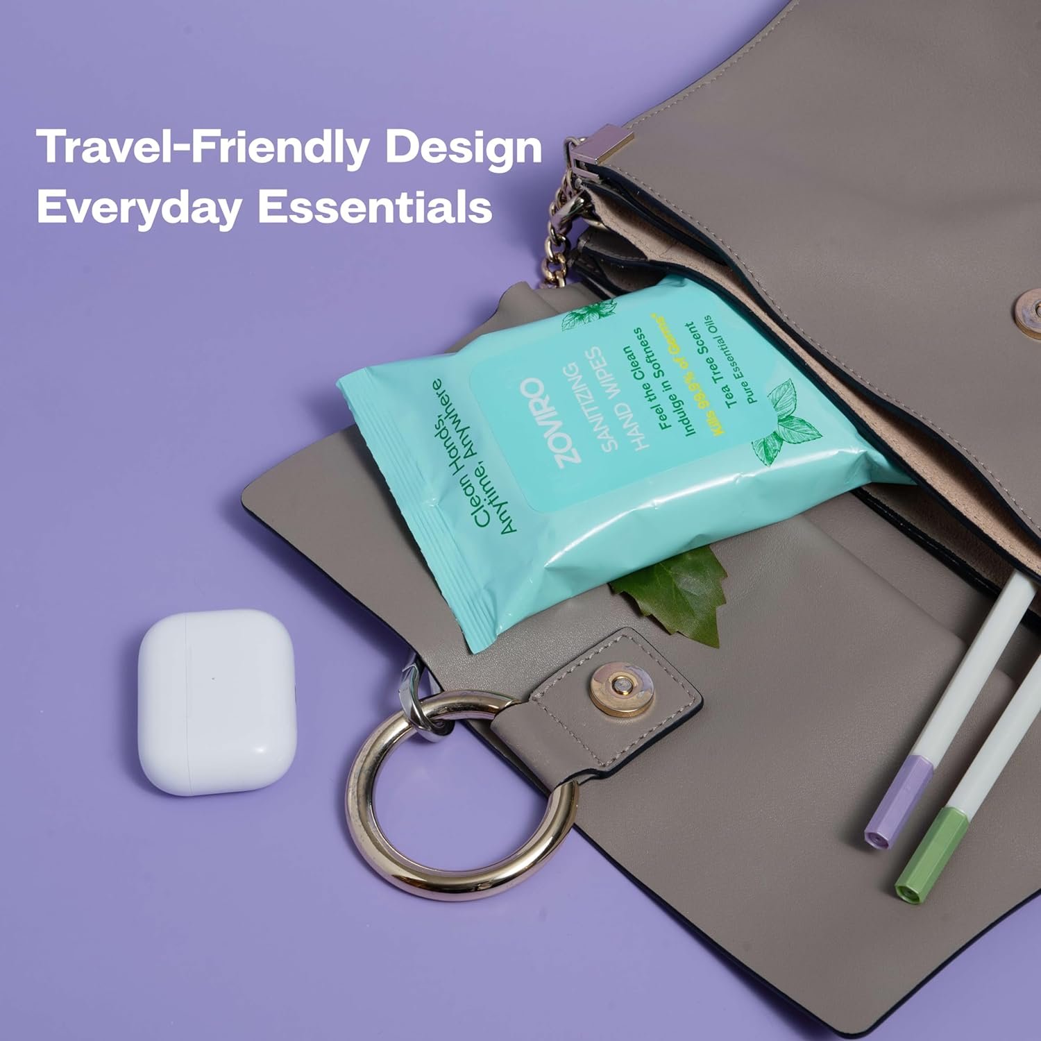 Zoviro Hand Sanitizer Wipes, Tea Tree - Image 5