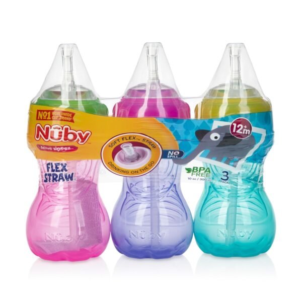 Nuby No-Spill Soft Straw Easy Grip Sippy - Image 4