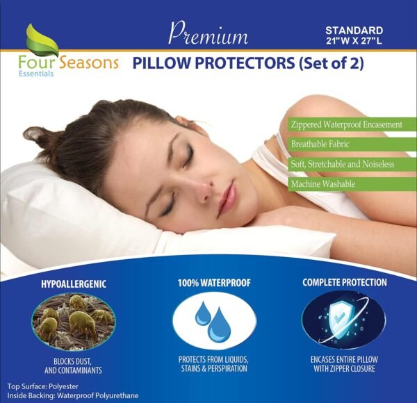 Hypoallergenic pillow covers for moisture protection