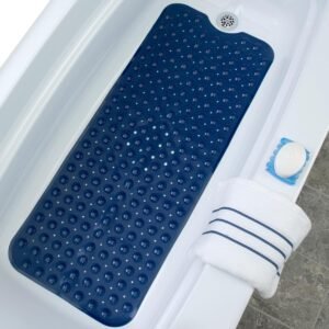 Extra-long non-slip bath mats for bathroom safety