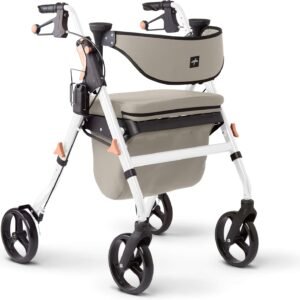 Rollator with padded seat for comfort