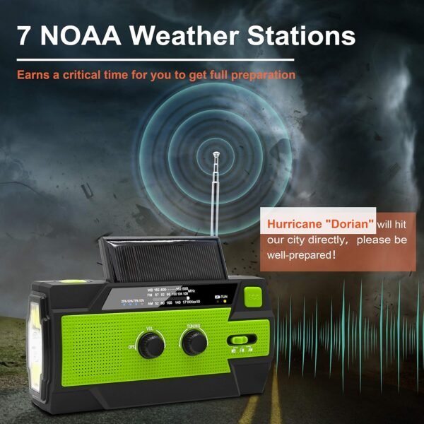 Emergency Crank Weather Radio, 4000mAh - Image 2