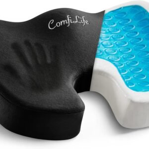 Coccyx cushion with cutout for tailbone relief