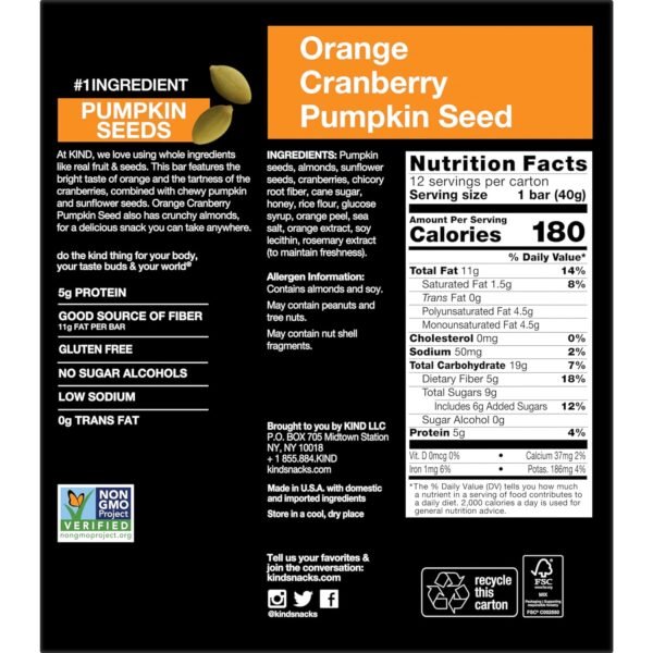 KIND Seeds Fruit & Nuts Snack Bar, - Image 3