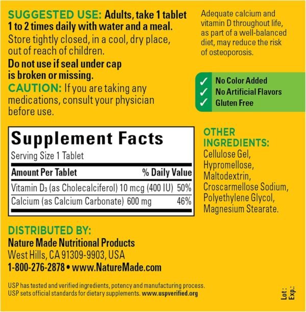 Nature Made Calcium 600 mg with Vitamin - Image 6
