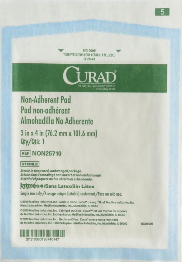 Non-adherent pads for painless dressing changes