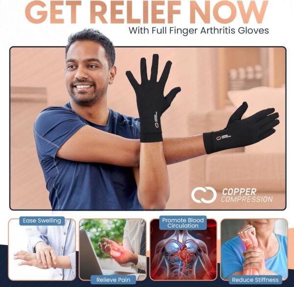 Copper Compression Full Finger Arthritis - Image 2
