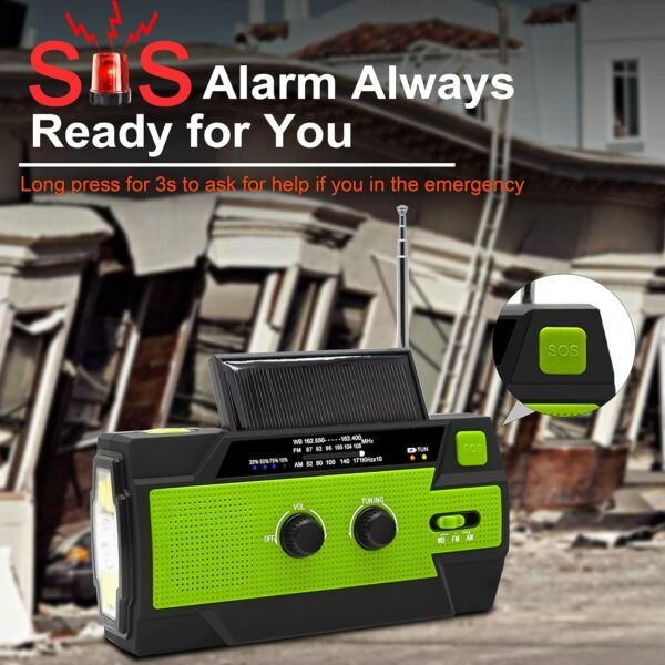 Emergency Crank Weather Radio, 4000mAh - Image 5