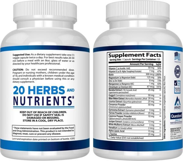 Arazo Nutrition Blood Sugar 365 - Image 3